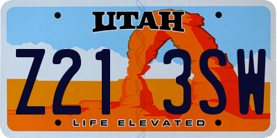 UT license plate Z213SW