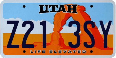UT license plate Z213SY