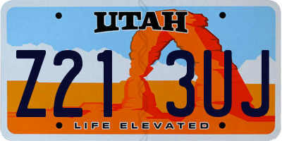 UT license plate Z213UJ