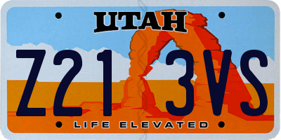 UT license plate Z213VS