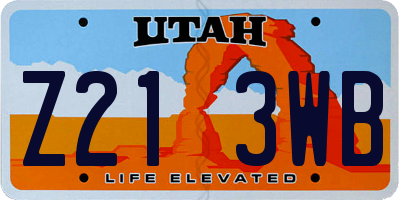 UT license plate Z213WB