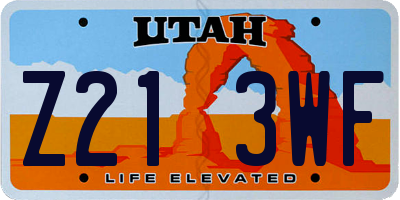 UT license plate Z213WF