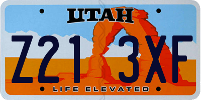 UT license plate Z213XF