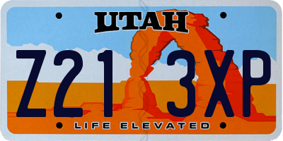 UT license plate Z213XP