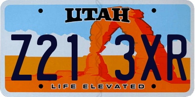 UT license plate Z213XR