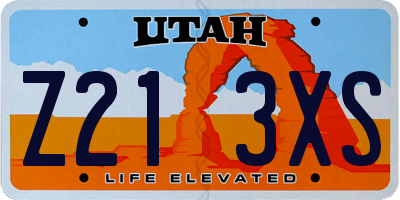 UT license plate Z213XS