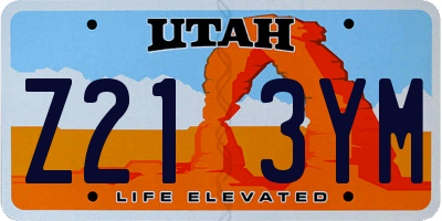 UT license plate Z213YM