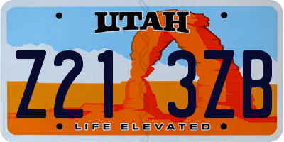UT license plate Z213ZB