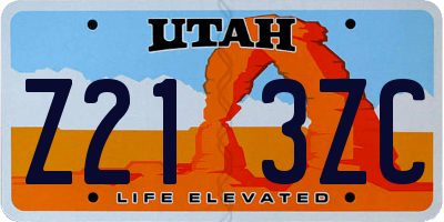 UT license plate Z213ZC