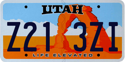 UT license plate Z213ZI