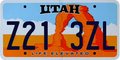 UT license plate Z213ZL