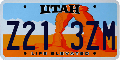 UT license plate Z213ZM