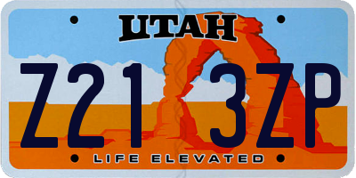 UT license plate Z213ZP