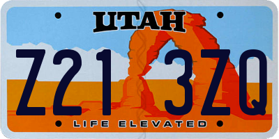 UT license plate Z213ZQ