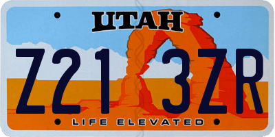UT license plate Z213ZR