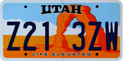 UT license plate Z213ZW
