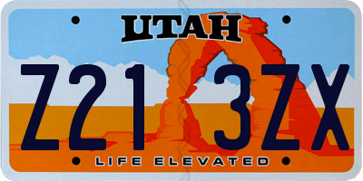 UT license plate Z213ZX