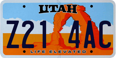 UT license plate Z214AC