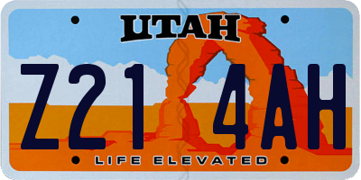 UT license plate Z214AH