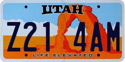 UT license plate Z214AM