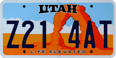 UT license plate Z214AT