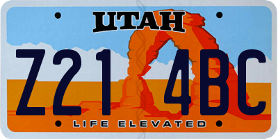 UT license plate Z214BC
