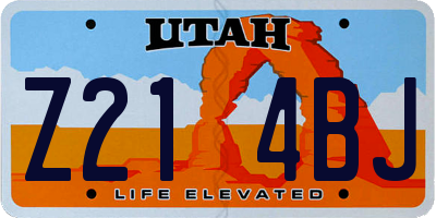 UT license plate Z214BJ