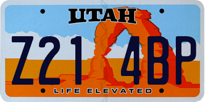 UT license plate Z214BP