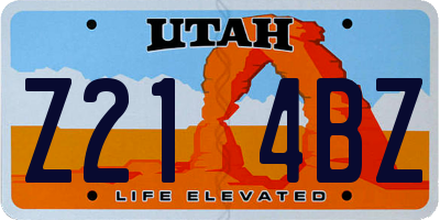 UT license plate Z214BZ