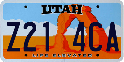 UT license plate Z214CA