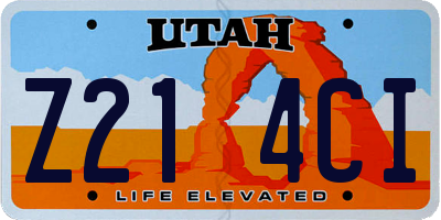 UT license plate Z214CI