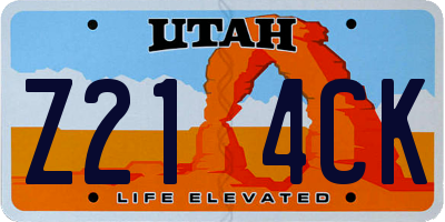 UT license plate Z214CK