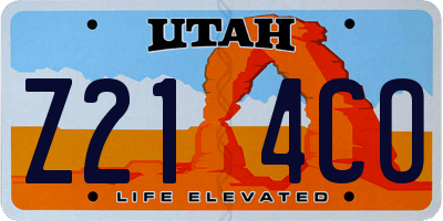 UT license plate Z214CO