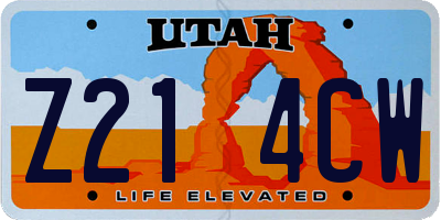 UT license plate Z214CW