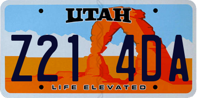 UT license plate Z214DA
