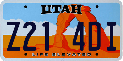 UT license plate Z214DI