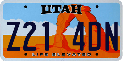 UT license plate Z214DN