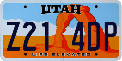 UT license plate Z214DP