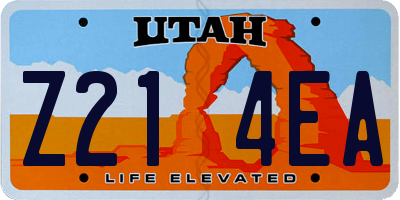 UT license plate Z214EA