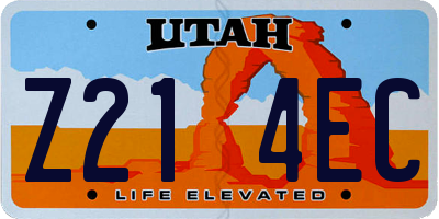 UT license plate Z214EC
