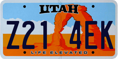 UT license plate Z214EK