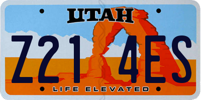 UT license plate Z214ES