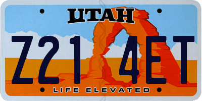 UT license plate Z214ET