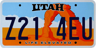 UT license plate Z214EU
