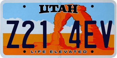 UT license plate Z214EV