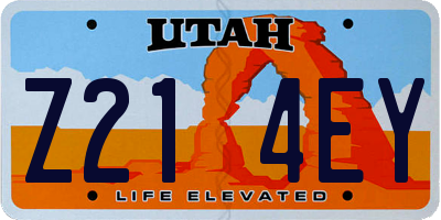 UT license plate Z214EY