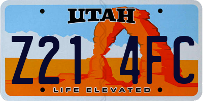UT license plate Z214FC