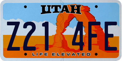UT license plate Z214FE