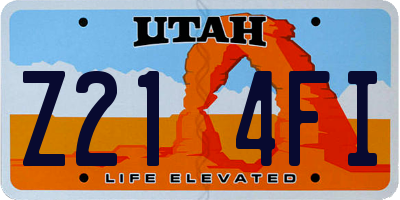 UT license plate Z214FI