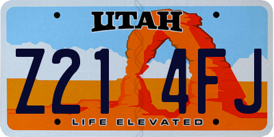 UT license plate Z214FJ